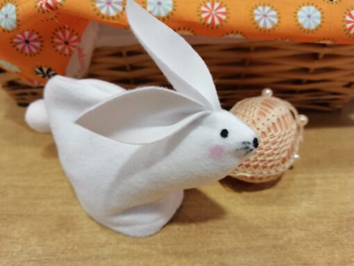 CONEJITO DE PASCUA PORTA HUEVOS BLANCO