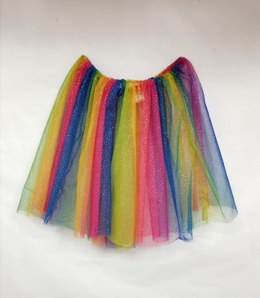 FALDA TUL MULTICOLOR / LARGO 40 CMS. FORMA FRUNCIDA