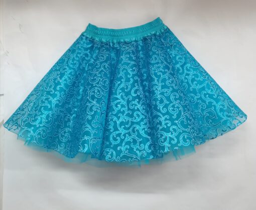 FALDA AZUL BARROCO / LARGO 40 CMS. FORMA CAPA