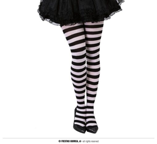 PANTYS BLANCOS RAYAS NEGRAS