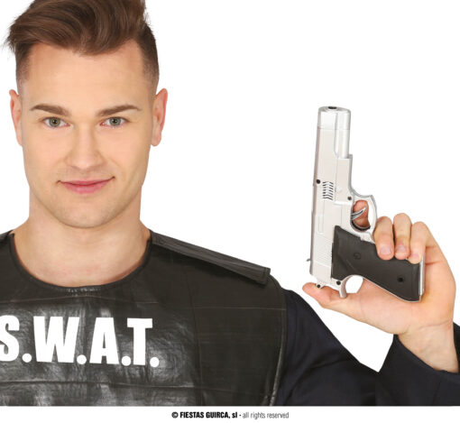 PISTOLA POLICIA PLATA 24 CMS.