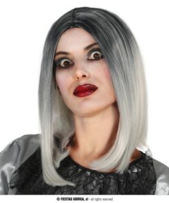 PERRUCA MITJA MELENA NEGRA I BLANCA