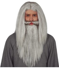 PELUCA Y BARBA GRIS