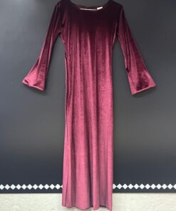 VESTIT LLARG CENYIT  VELLUT GRANATE